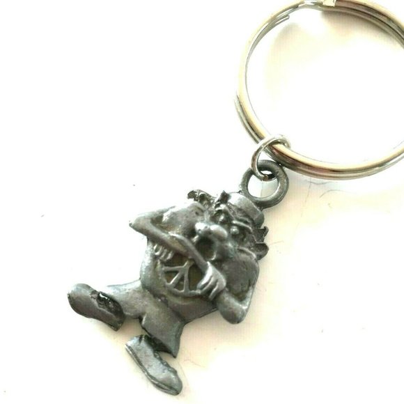 Vintage Taz Tasmanian Devil Peace Keychai Keyring Looney Toons Warner Brothers - Picture 5 of 9
